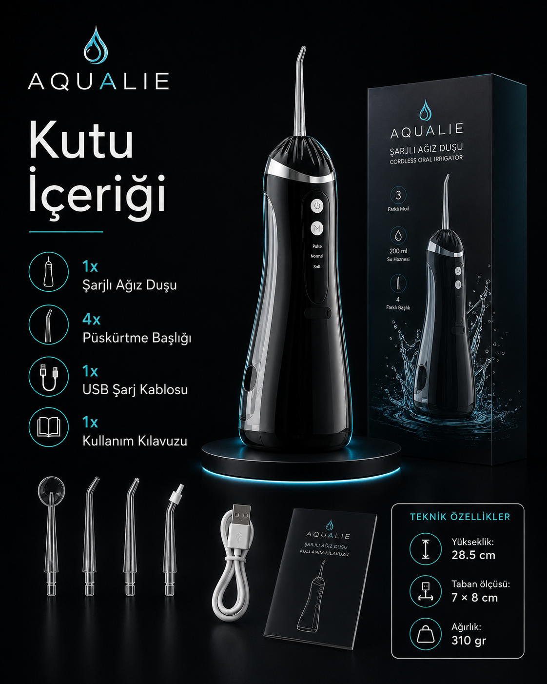 AQUALIE OBSIDIAN Ağız Duşu