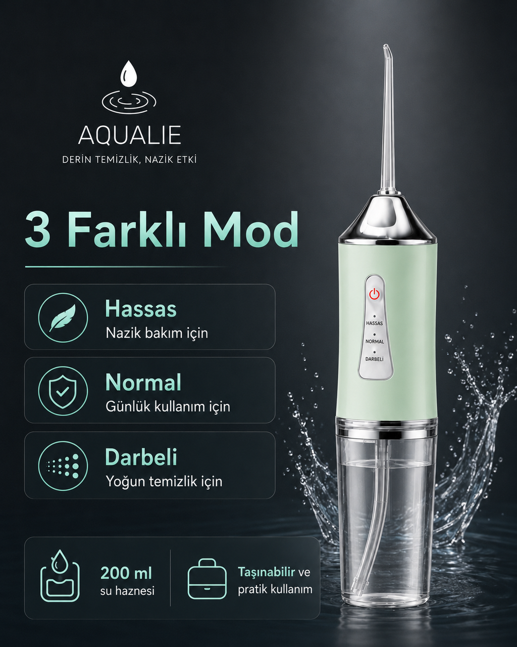 AQUALIE LUMA Şarjlı Ağız Duşu